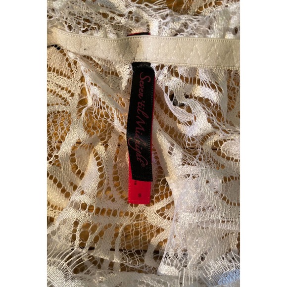 NWT Seven Til Midnight Eyelash Lace Romper Size Small Women’s White - Picture 7 of 10